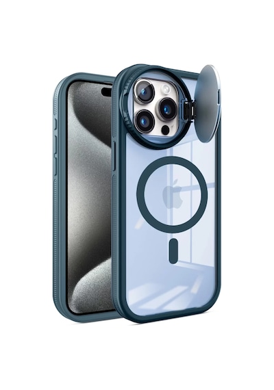 Newface Apple İphone 14 Pro Max Kılıf Teleskop Lens Magsafe Silikon Kapak - Lacivert