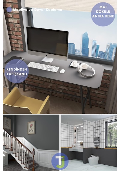 Technojet Kendinden Yapışkanlı Mat Renkli Mutfak Banyo Tezgah Duvar Dolap Ve Masa Kaplama 60cmx300cm 001