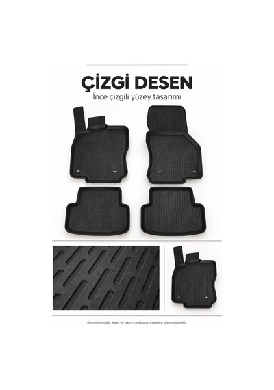 Tofaş Şahin 1980 Çizgi Desen 3d Havuzlu Paspas Takımı