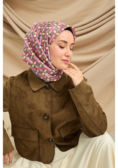 Silk Home Twill İpek Eşarp 11481-11 Su Yeşili, Pembe, Yeşil, Mavi