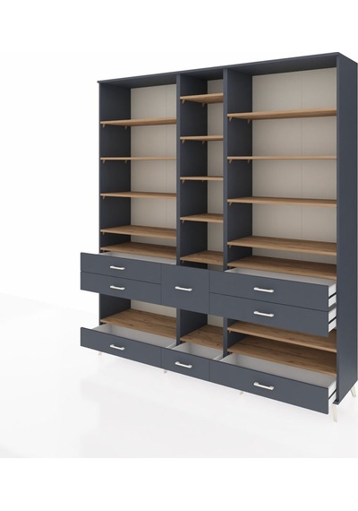 Hyperion Dolap 19 Raflı 8 Çekmeceli 220x44x243 Antrasit-çam/antrasit Atlas Çam/antrasıt Hyperion Dolap 19 Raflı 8 Çekmeceli 220x44x243 Antrasit-çam/antrasit Atlas Çam/antrasıt