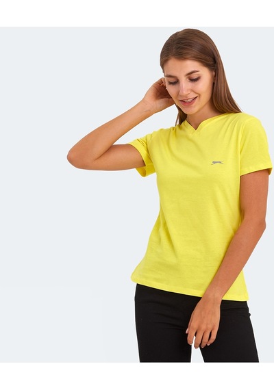 Slazenger KRISTEN I Kadın V Yaka Sarı Tişört