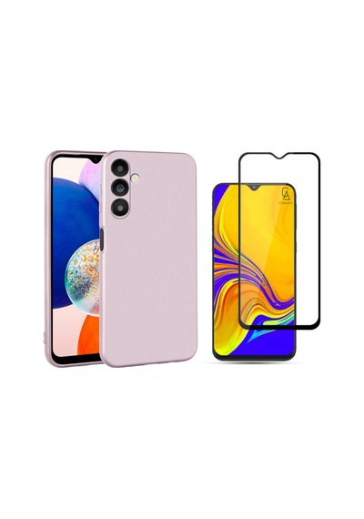 Samsung Galaxy Uyumlu A14 İle Soft Yumuşak Telefon Kılıfı Ve 5d Tam Kaplayan Cam Ekran Koruyucu
