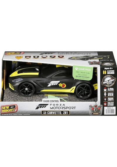 New Bright 1:16 Rc Forza Motorsport 2.4 Ghz. Işıklı Usb Şarj Corvette Zr1 Siyah Çok Renkli