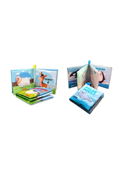 2 Kitap Tox Ingilizce Çiftlik Hayvanları ve Kutup Hayvanları Kumaş
