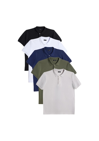 Tudors Erkek 5'li Paket Siyah-beyaz-lacivert-haki-gri Slim Fit Dar Kesim Pamuklu Düz Pike Polo Yaka Tişört-33047 Multi Çok Renkli Tudors Erkek 5'li Paket Siyah-beyaz-lacivert-haki-gri Slim Fit Dar Kesim Pamuklu Düz Pike Polo Yaka Tişört-33047 Multi Çok Renkli