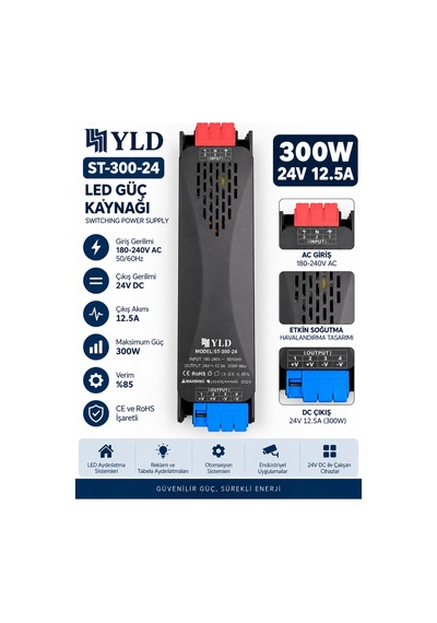 St-300-24 300w 24v 12.5a Slim Led Güç Kaynağı Switching Power Supply