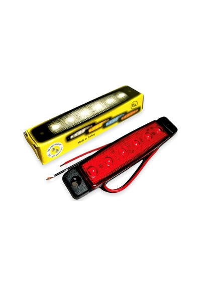 Ahmet Otomotiv Sanel 10 Adet 6 Ledli Kırmızı Parmak Led 24v Lamba Basamak Aydınlatma