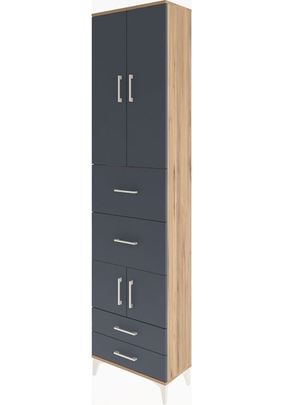 Arges Dolap 4 Raflı 4 Çekmeceli 4 Kapaklı 60x30x243 Çam-antrasit Çam Arges Dolap 4 Raflı 4 Çekmeceli 4 Kapaklı 60x30x243 Çam-antrasit Çam