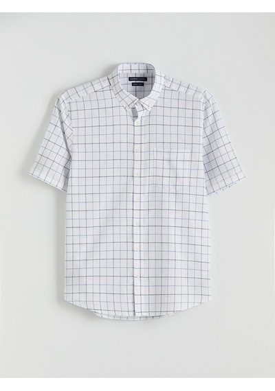 Lcwaıkıkı Classic Mavi Regular Fit Ekose Armürlü Erkek Gömlek