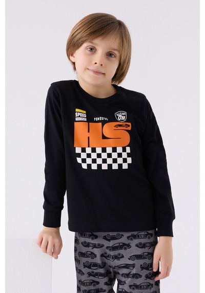 Rolypoly Erkek Çocuk Siyah Pijama Takımı Rp3439-c-v2