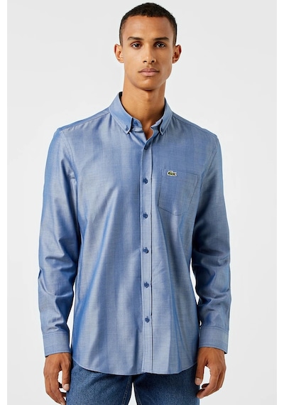Lacoste Men's Slim Fit Blue Shirt Slim Fit Pamuklu Erkek Gömlek Mavi