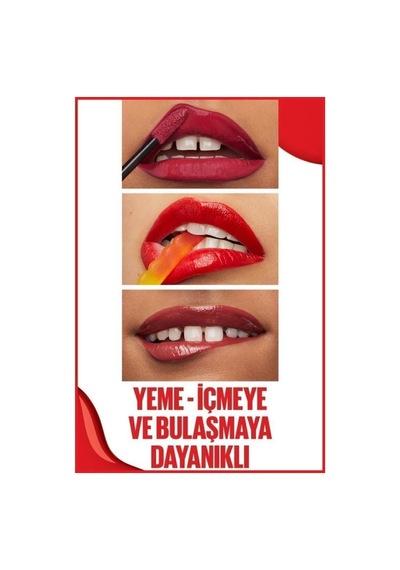 Maybelline New York Super Stay Vinyl Ink Uzun Süre Kalıcı Likit Ruj 15 Peachy + Sky High Cosmic Mini Maskara