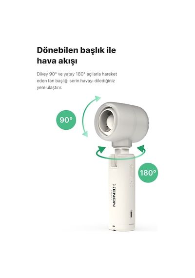 Xenon Smart Taşınabilir Şarjlı 5 Kademeli El Fanı 7 Saat Kullanım 14000 Rpm Sessiz Mini Vantilatör X6101