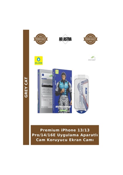 Premium Apple iPhone Uyumlu 13/13 Pro/14/16e Uygulama Aparatlı Cam Koruyucu Ekran Camı