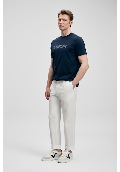 Lufian Oscar Modern Grafik Erkek T-shirt 111020280 Lacivert