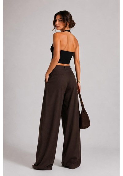 Alexandergardı Sırtı Açık Fitilli Crop Top Siyah