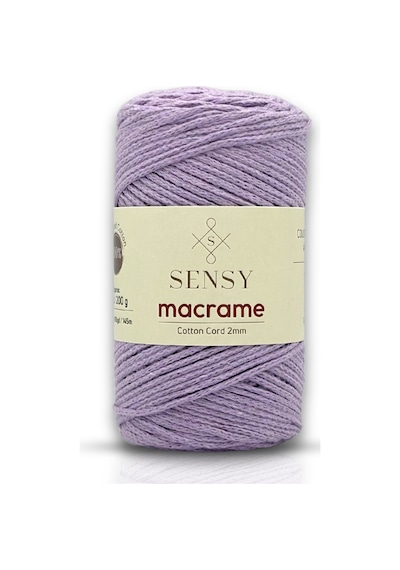 Premium Koton Pamuk Makrome İpi 2mm Cotton Zincir Makrome Çanta İpi Supla İpi Koton İp Lila