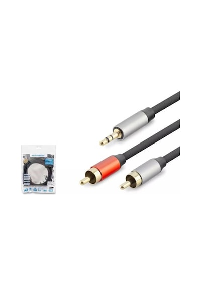 Hadron Hdx1074 3.5mm To 2rca Kablo 2lıne Gold 3m Siyah