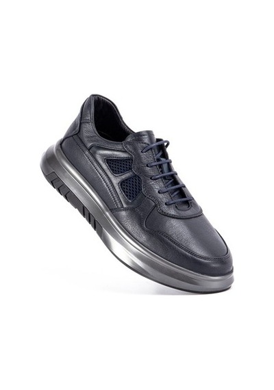Lacivert Erkek Deri Sneaker-Lacivert