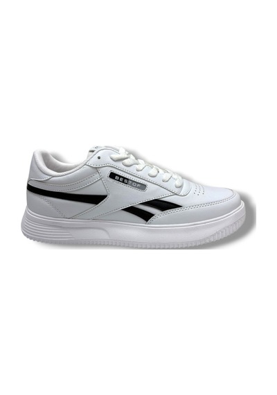 Best Of 2014-26 Cilt Deri Anatomik Bağcıklı Erkek Sneaker Beyaz Siyah Beyaz