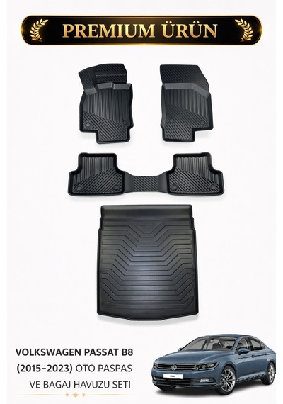 Volkswagen Passat B8 2015+ 3d Oto Paspas Ve Bagaj Havuzu İkili Set