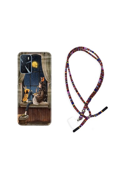 Oppo A16 Kılıf Rasta Boyun Askılı Ananas Camera Glass 1358