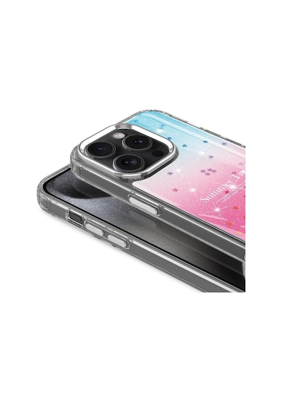 Apple Uyumlu iPhone  15 Pro Max Kılıf Simli Desenli Parlak Zore Task Kapak