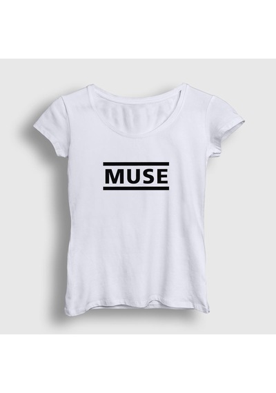 Presmono Kadın Logo Muse T-shirt Beyaz