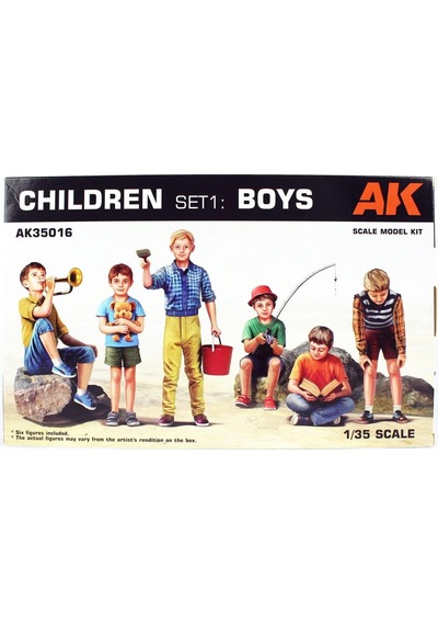 Ak 35016 1/35 Ölçek, 6 Adet Çocuk Figürleri, Plastik Figür Kiti-56251