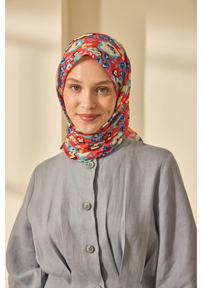 Silk Home Soft Eşarp 73090-04 Kırmızı, Turkuaz, Saks, Sarı, Siyah