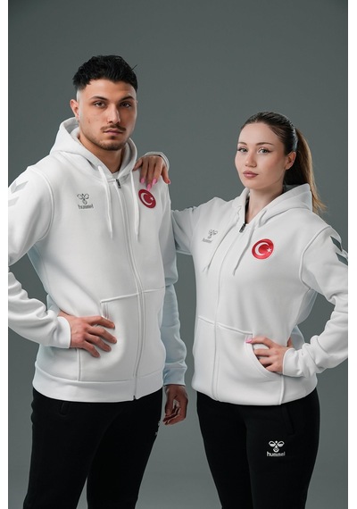 Hummel Armin Milli Takım Pamuklu Eşofman Üstü Beyaz