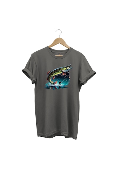 Fishing Avcılık Sazan Balığı Tasarım Baskılı %100 Pamuk Regular Fit T-shirt Gri Fishing Avcılık Sazan Balığı Tasarım Baskılı %100 Pamuk Regular Fit T-shirt Gri