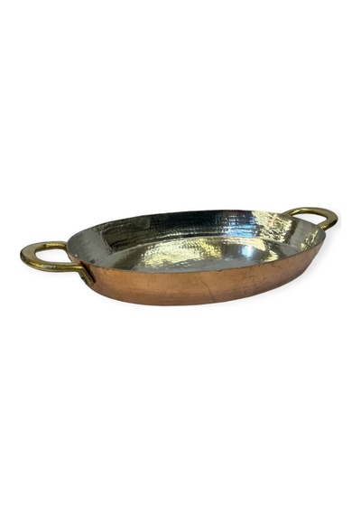 Orta Boy Oval Bakır Tava