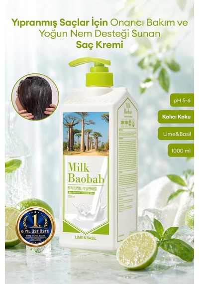 Yıpranmış Saçı Onaran Nemlendirici Saç Kremi Mılk Baobab Original Treatment Lime & Basil