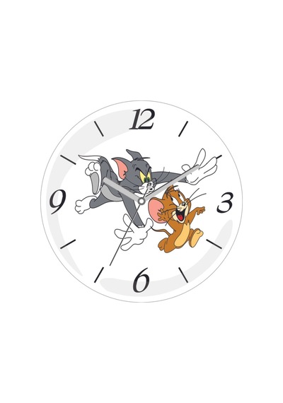 Tom Ve Jerry Kovalamaca Sessiz Akar Bombeli Gerçk Cam Duvar Saati Siyah