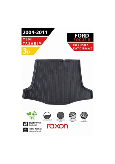 Ford Focus 2 Sd 2004-2011 Bagaj Havuzu 3d Özel Kalıp Su Geçirmez, Kaymaz, Tam Uyum