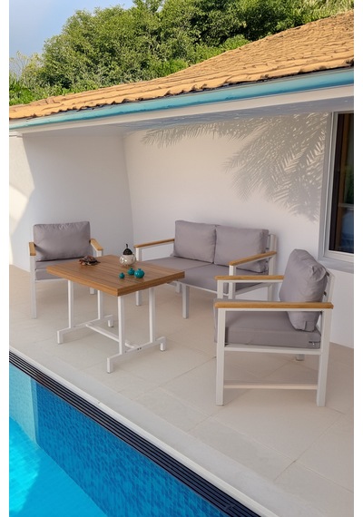 Neokas Balkon Mobilyası, Bahçe Takımı, 1+1+2+masa, Kafe Koltuğu, Bekleme Alanı Koltuğu