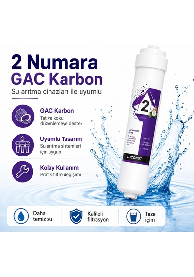 2 Numara Premium Gac Karbon Su Arıtma Filtresi 408694547