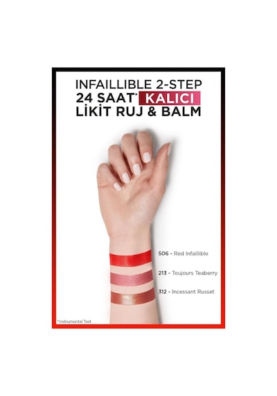L'Oreal Paris Infaillible 2 Step 24 Saat Kalıcı Likit Ruj & Balm 213 Toujours Teaberry