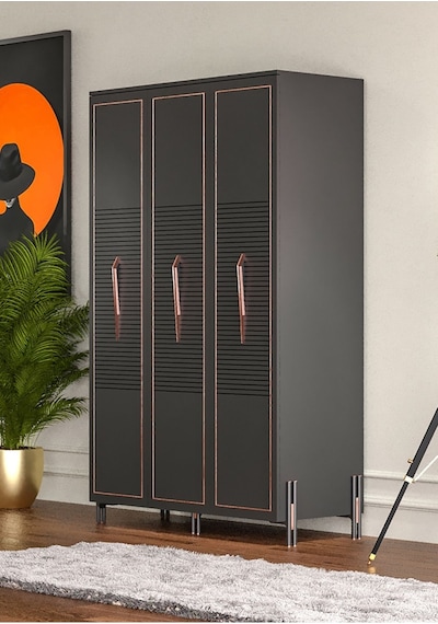 Tocco Platin 3 Kapaklı Country Gardırop