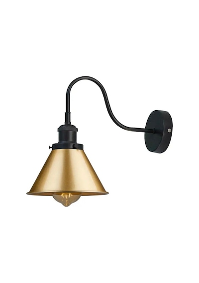 Rsylight Retro Siyah Gold Metal Modern Dekoratif Rustik Aplik Siyah