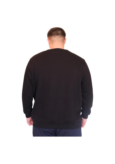 Mode Xl Büyük Beden Erkek Sweatshirt Bisiklet Yaka Los Angeles U24561 Siyah Siyah