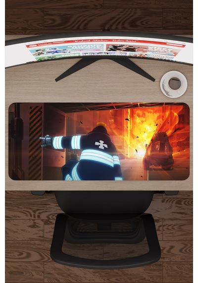 Fire Force Anime V1 - 70x30 Xl Gaming Kauçuk Kaymaz Taban Mouse Pad Fare Altlığı