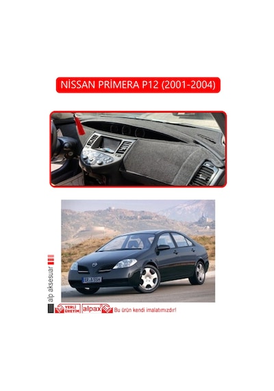 Nissan Primera P12 2001-2004torpido Koruma Halısı Kırmızı Kenar