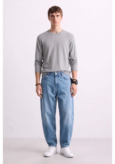 Barrels And Oıl Erkek Bisiklet Yaka İnce Sweatshirt 5074 - Açık Haki Açık Haki