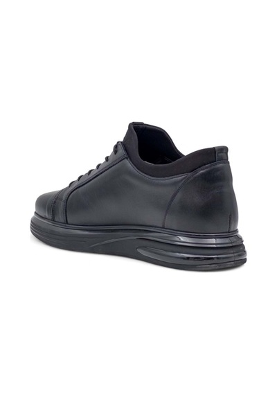Voyager 6410 Siyah Büyük Numara Hakiki Deri Erkek Günlük Sneakers Ayakkabı