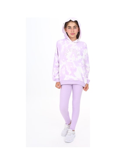 Toontoy Kids Toontoy Kız Çocuk 2'li Takım Baskılı Kapüşonlu Düşük Omuz Cepli Sweatshirt & Basic Düz Tayt Açık Lila Toontoy Kids Toontoy Kız Çocuk 2'li Takım Baskılı Kapüşonlu Düşük Omuz Cepli Sweatshirt & Basic Düz Tayt Açık Lila