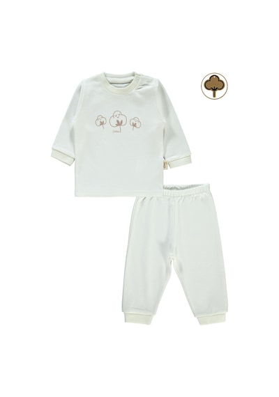Civil Baby Bebek Organik Pijama Takımı 1-9 Ay Ekru