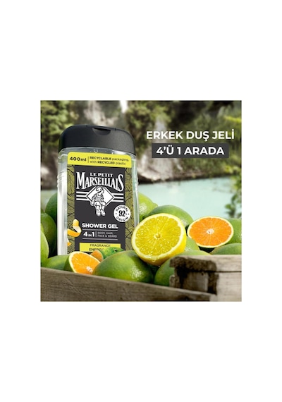 Le Petit Marseillais Men Yeşil Portakal Ve Misket Limonu Duş Jeli 400 Ml Limon
